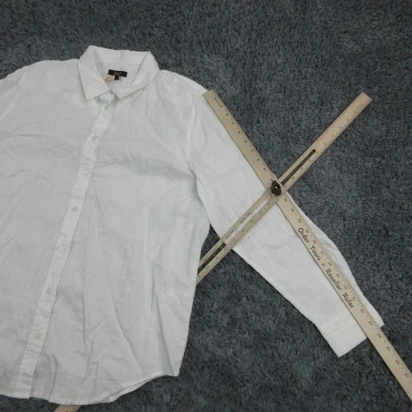 Quince Shirt Womens L White Linen Long Sleeve Button-Up Relaxed Lightweight NWT - Picture 5 of 15